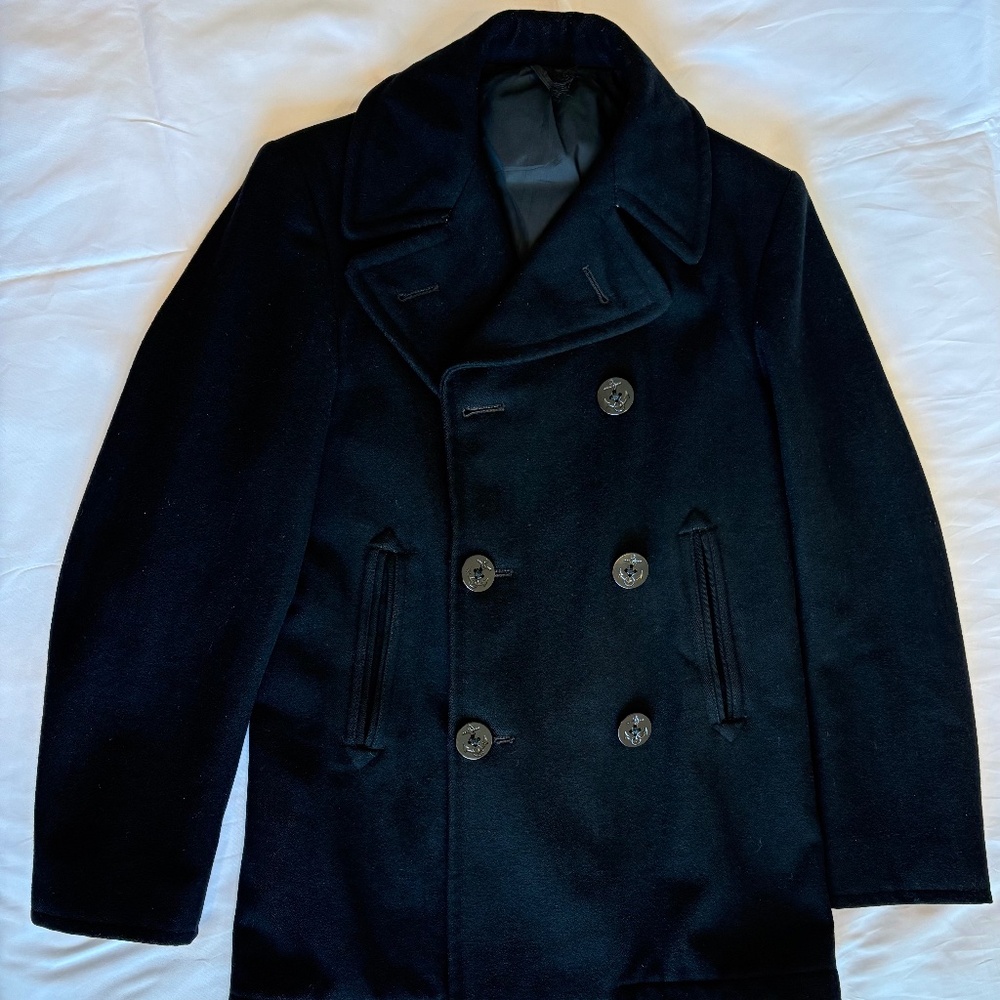Navy Surplus Black Pea Coat 34R